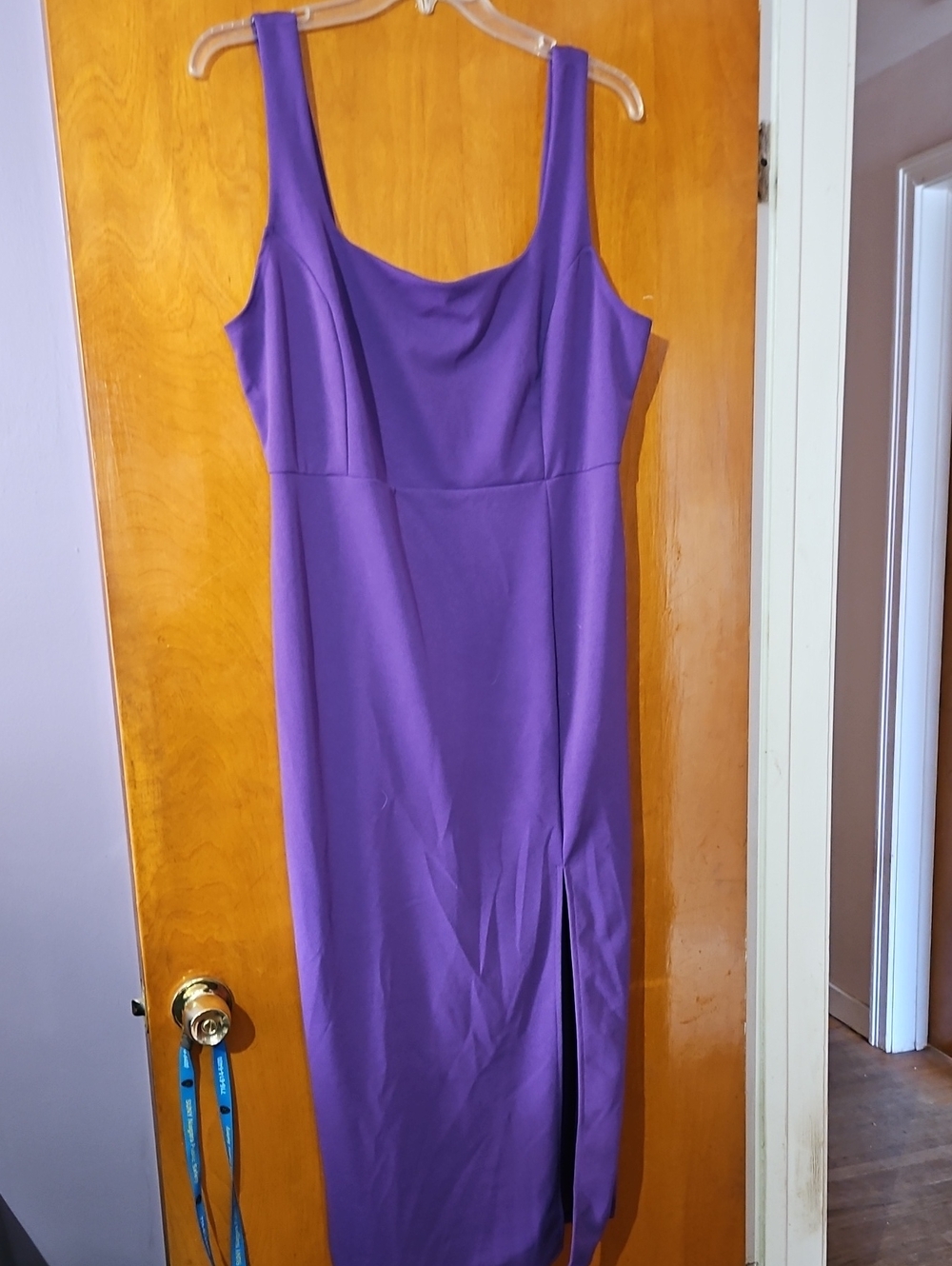 Sleek Purple Midi Dress with Side Slit